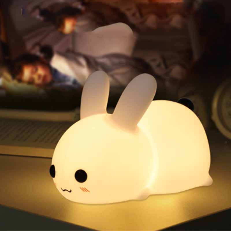 Cute Rabbit LED Night Light - Dimmable, Rechargeable, & Perfect for Kids' Rooms