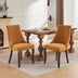 Gold Linen Dining Chairs Set of 2, Upholstered Accent Chairs with Curved Wood Legs - SW1847GL - Minihomy