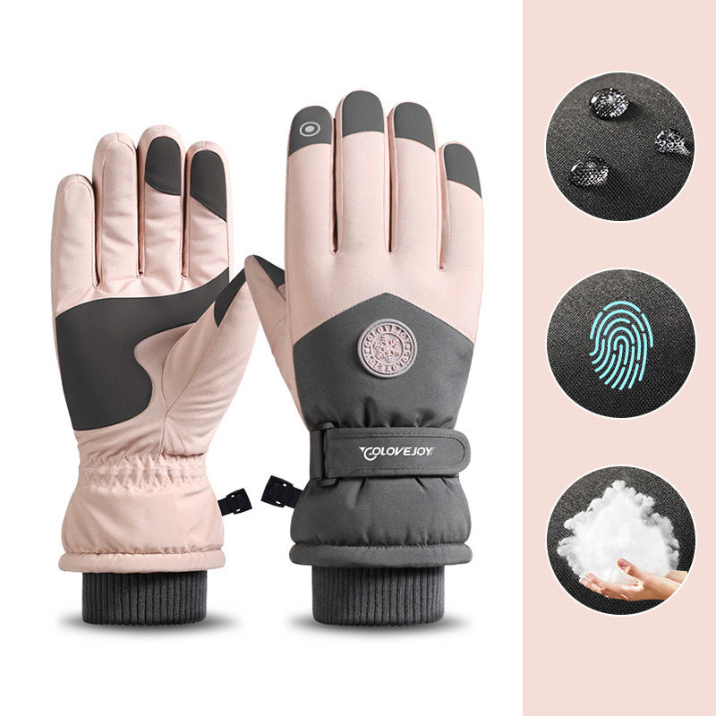 Snowflake Cartoon Print Gloves Winter Touchscreen Waterproof Warm Gloves