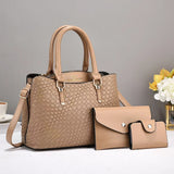 Woven Texture 3-Piece Set Large Capacity One Shoulder Bags