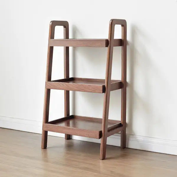 3-Tier Oak Shoe Rack & Storage Bench - Walnut Finish