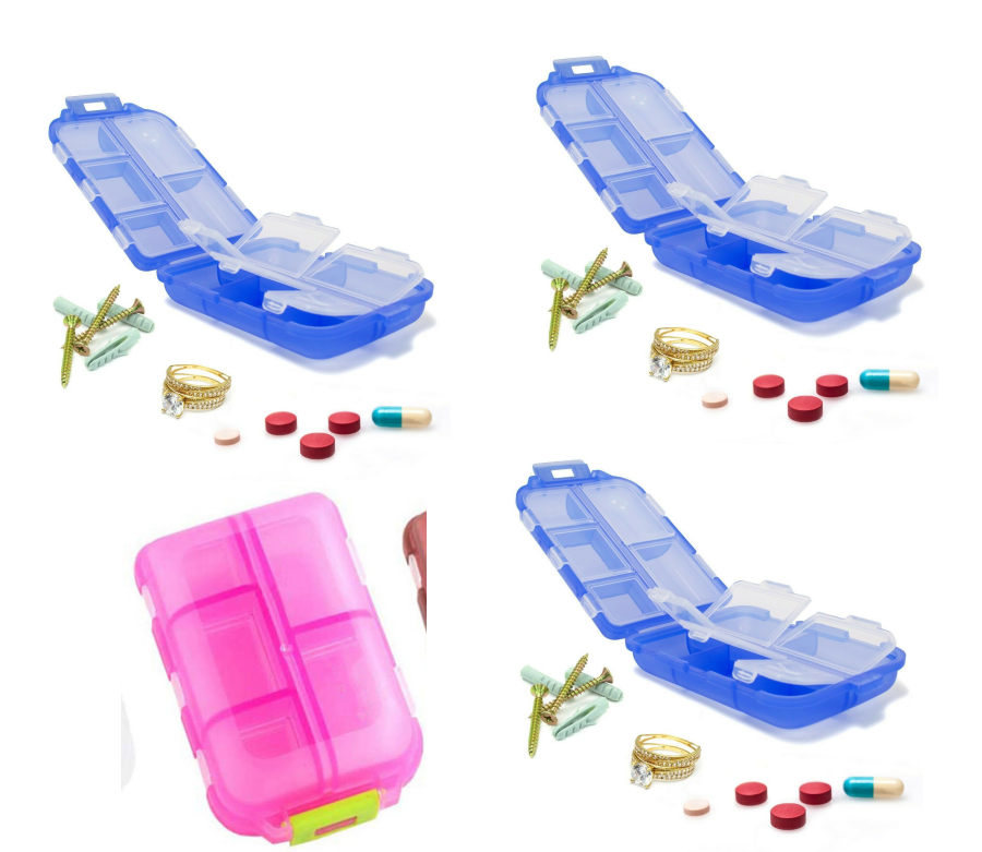 Travel Pill Organizer 10 Grid Moisture-Proof Pills Box