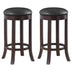 Dark Brown & Medium Brown Swivel Bar Stools (Set of 2) - Modern Kitchen Counter Seating - Minihomy