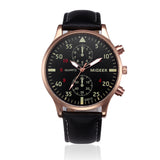 Casual PU Leather Band Analog Alloy Quartz Wrist Watch