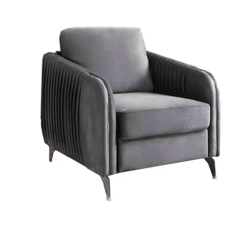 Hathaway 32" Gray Velvet Accent Chair - Modern Chic Armchair