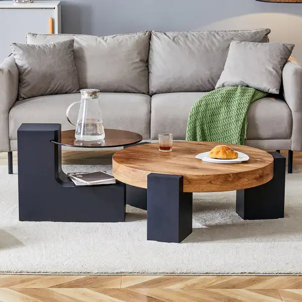 Detachable Double-Decker Coffee Table: Stylish & Flexible Space-Saving Design - Minihomy