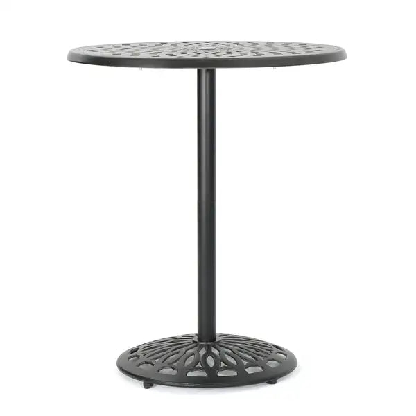 35 Inch Round Cast Aluminum Bar Table - Outdoor Patio Furniture - Minihomy