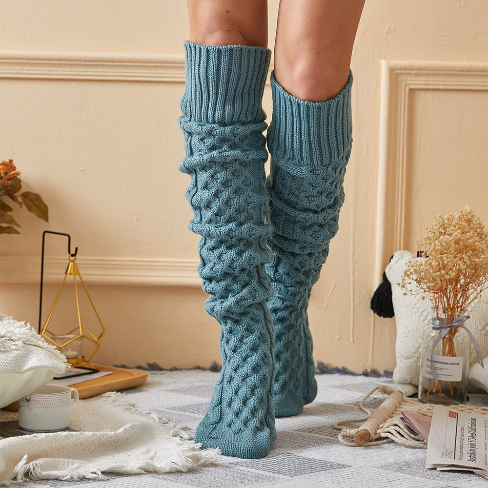 Long Tube Woolen Yarn Socks - Minihomy