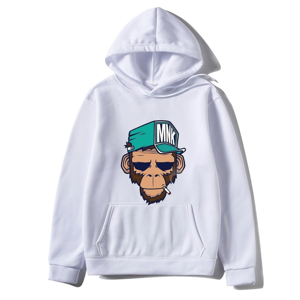 Monkey Printed Men's Hoodie Leisure Warm Sweatshirt