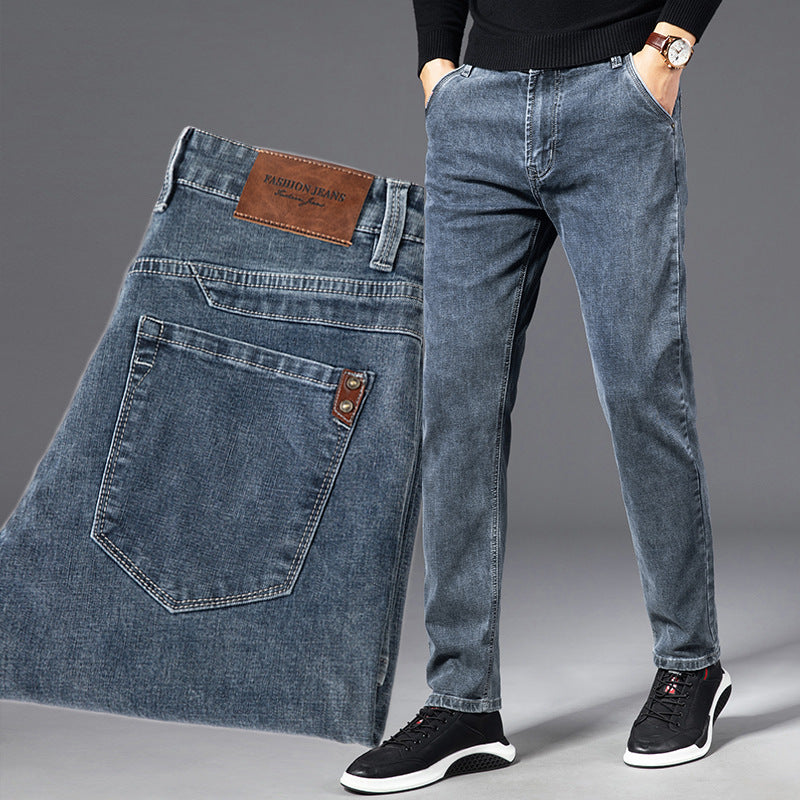 Smoky Gray Jeans Men's Loose Straight