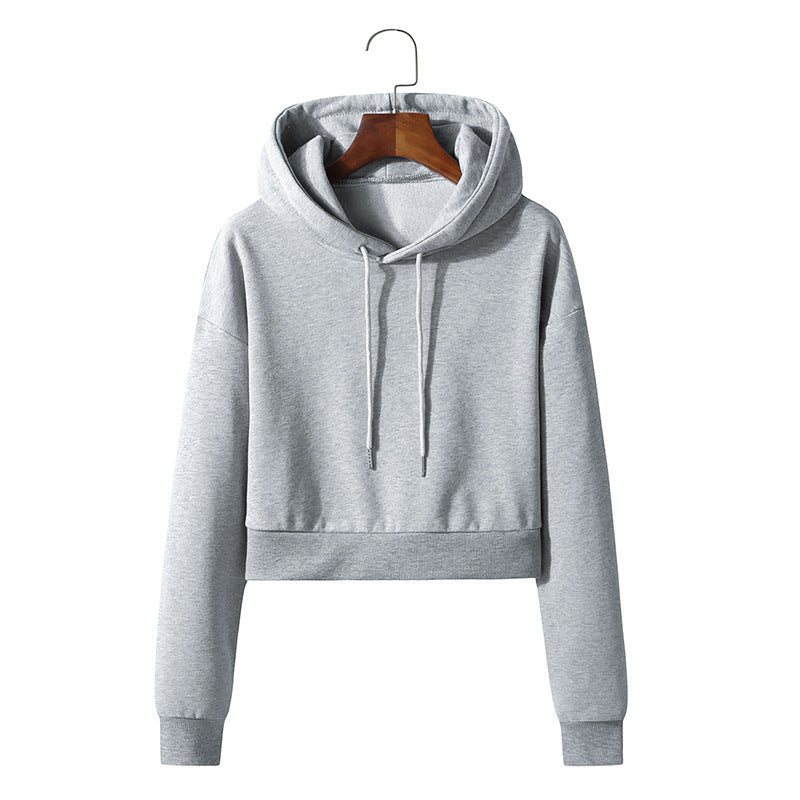 Cotton Hooded Pullover Short Sweater Exposed Navel: Cozy Comfort with a Stylish Twist