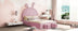 Full Size Upholstered Rabbit Bed with Storage Stools, Pink Velvet Platform Bed with Ears Headboard - Minihomy