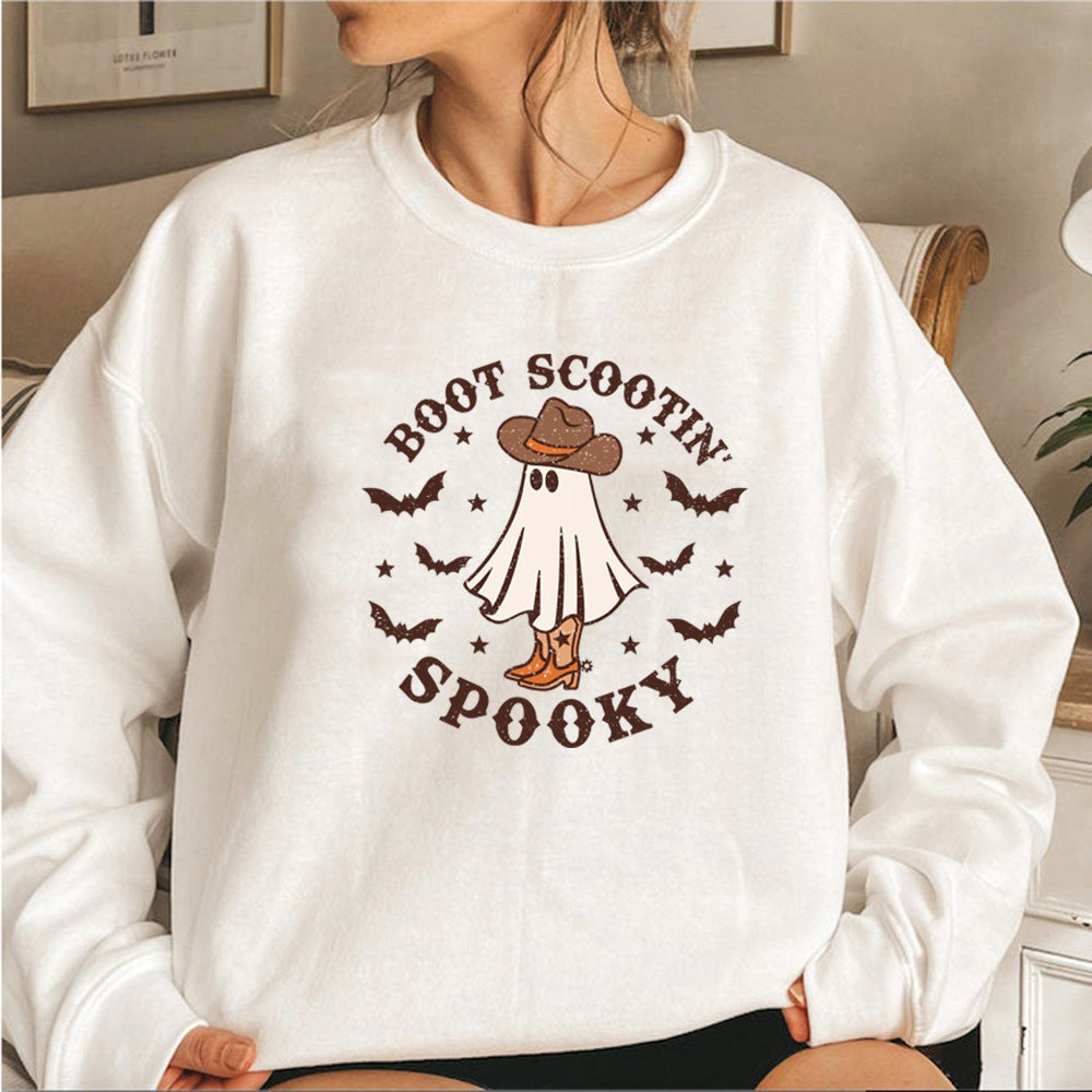 Boot Scootin' Spooky Sweatshirt Halloween Hoodie Cowboy Ghost