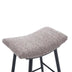 Modern Bar Stools Set of 2 - Linen Fabric, Armless, Counter Height, Metal Legs, Footrest - Minihomy