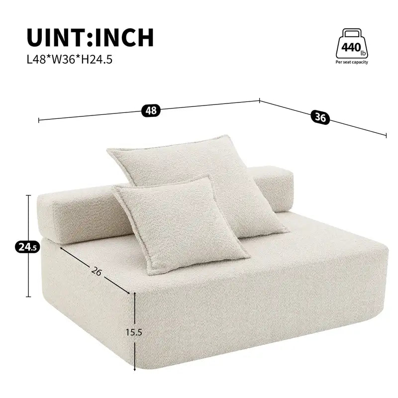 Luxury Oversized Boucle U-Shaped Sectional Sofa Frame