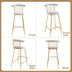 Luxury Velvet Bar Stools Set of 2, Beige - High Back Pub Chairs with Metal Legs for Kitchen Dining - Minihomy