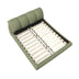 King Size Upholstered Platform Bed with Oversized Padded Backrest - Green - Minihomy