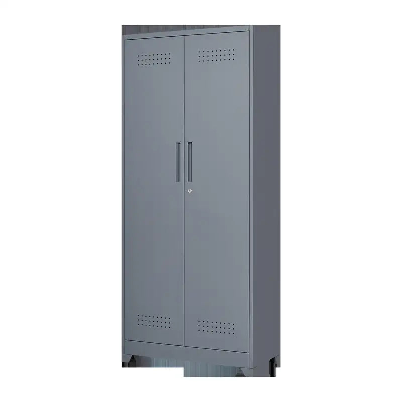 Locking Metal Storage Cabinet for Cleaning Tools, Broom, Pantry, Office