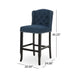 Navy Blue & Dark Brown Tufted Wingback Counter Stools (Set of 2) - 31 Inch Vienna Contemporary Fabric - Minihomy