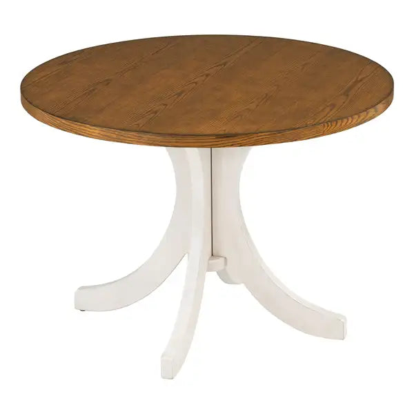 Mid-Century Round Dining Table for Small Spaces - Walnut Wood, TOPMAX - Minihomy