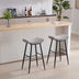 Counter Height Bar Stools Set of 2 - Linen Upholstered with Footrest - Dining Room Kitchen Island - Minihomy