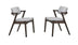 Mid-Century Modern Dining Chairs Set of 2 - Solid Wood & Upholstered Cushion - Walnut Rubberwood - Minihomy