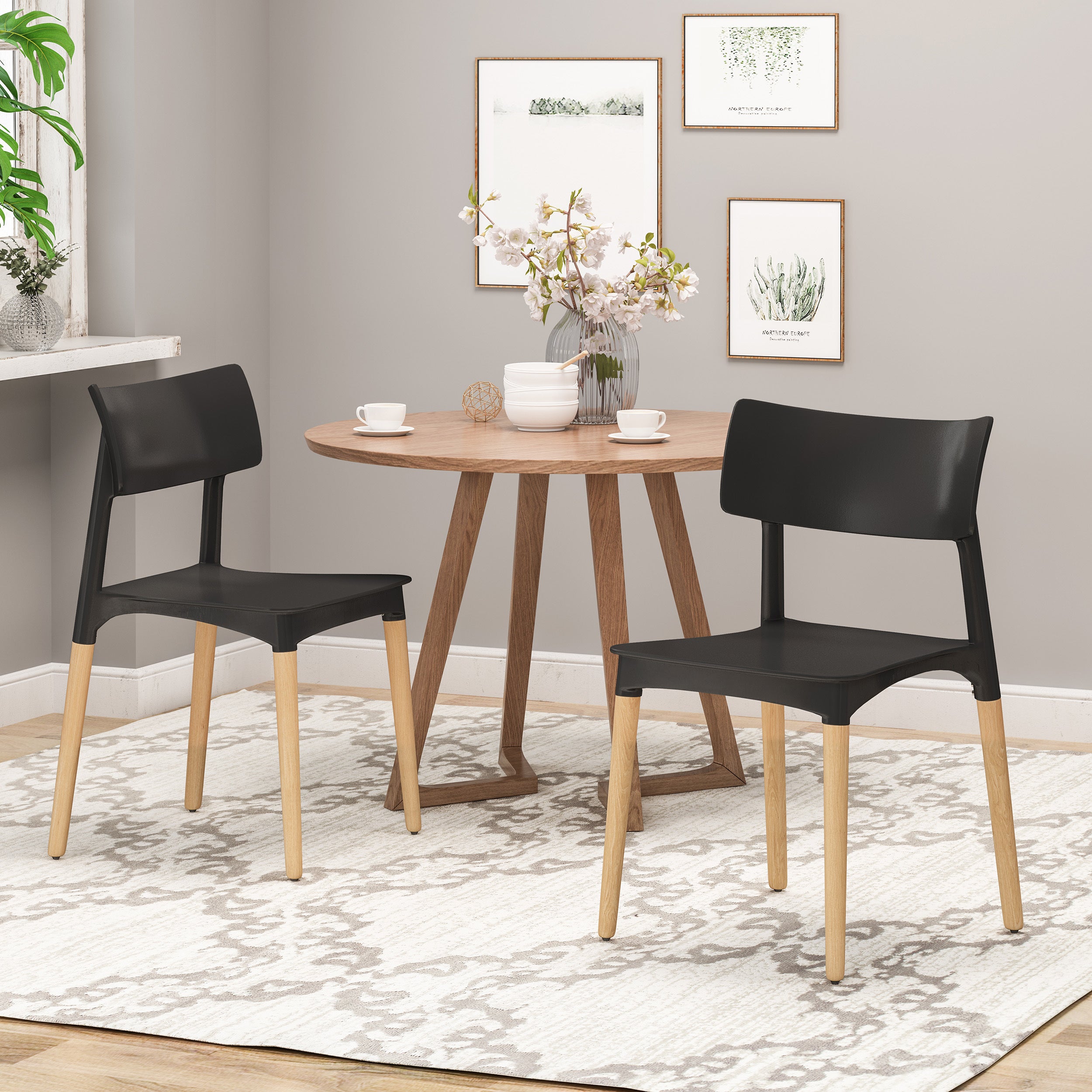 2-Piece Plastic Dining Chair Set - Ships to Canada Only