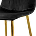 Modern Black Dining Chairs Set of 4, Simple Luxury Home Bedroom Stool with Gold Metal Legs - Minihomy