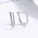 925 Sterling Silver Geometric U-shaped Earrings Women's Design Sense