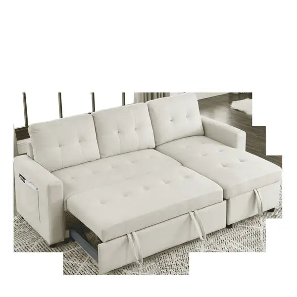 Sleeper Sofa Bed with Storage: Reversible Sectional Couch for Small Spaces