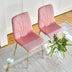 Modern Pink Dining Chairs Set of 4, Light Luxury Home Bedroom Stool with Gold Metal Legs - Minihomy