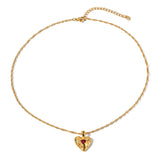 Alloy Heart-shaped Necklace With Diamond: Fashion INS Style Love Necklace