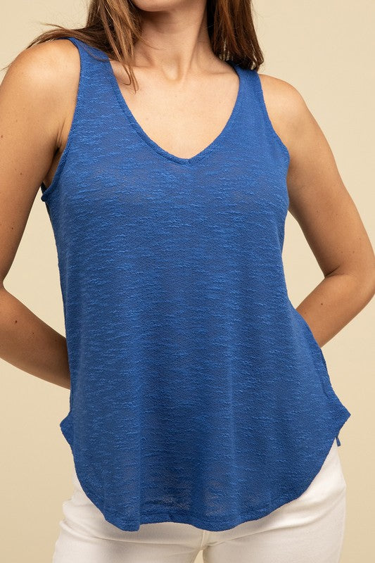 V-Neck Sleeveless Cami Top for Women - Lightweight Casual Tank