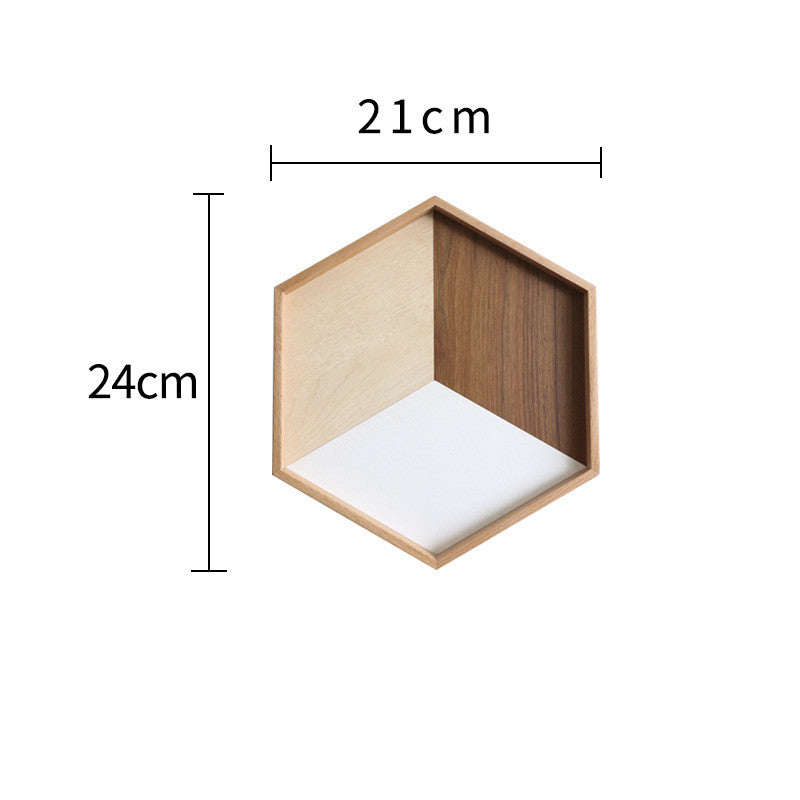 Wooden tray wooden plate hexagon