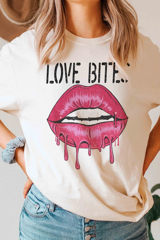 Plus Size - Love Bites Lips Graphic T-Shirt