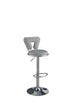 Modern Gray Faux Leather Bar Stools with Adjustable Gas Lift - Set of 2 - Minihomy