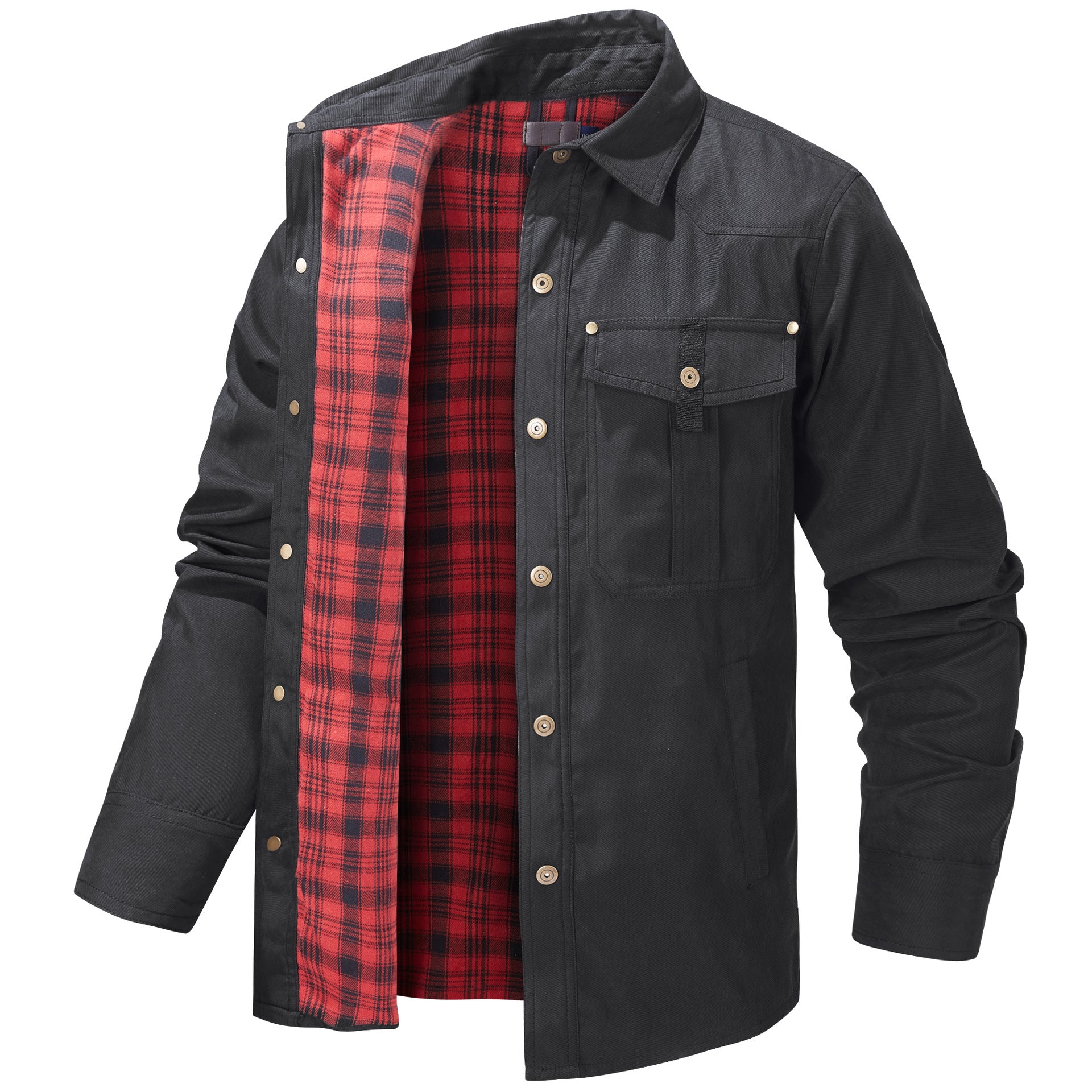 Lapel Plaid Flannel Casual Retro Western Style Jacket