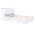 Full Size Platform Bed with Pull Out Shelves & Twin Trundle - White - Minihomy