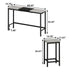 Modern Kitchen Dining Table Set with 3 Hanging Stools, Grey & Black - Minihomy