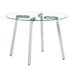 Modern Glass Dining Table & 6 PU Leather Chairs Set - Minimalist Round Tempered Glass with Chrome Legs - Minihomy