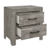 Gray Nightstand with 2 Drawers | Rustic Style Bedroom Furniture - Minihomy