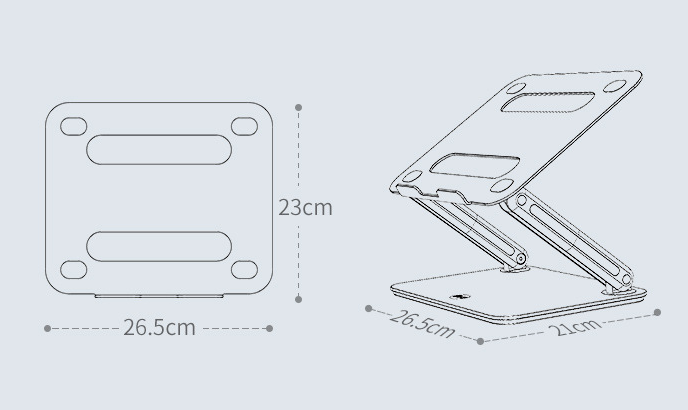 Cooling Rack Folding Adjustable Angle Aluminum Alloy Desktop Portable Holder - Minihomy