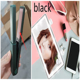 Cordless Hair Straightener & Curler - Mini Travel Flat Iron with USB Charging