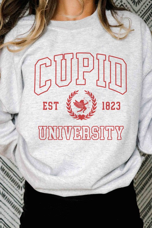 Plus Size - Cupid University Graphic Sweatshirt