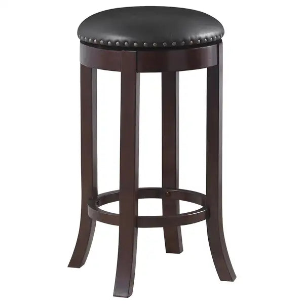 Dark Brown & Medium Brown Swivel Bar Stools (Set of 2) - Modern Kitchen Counter Seating - Minihomy