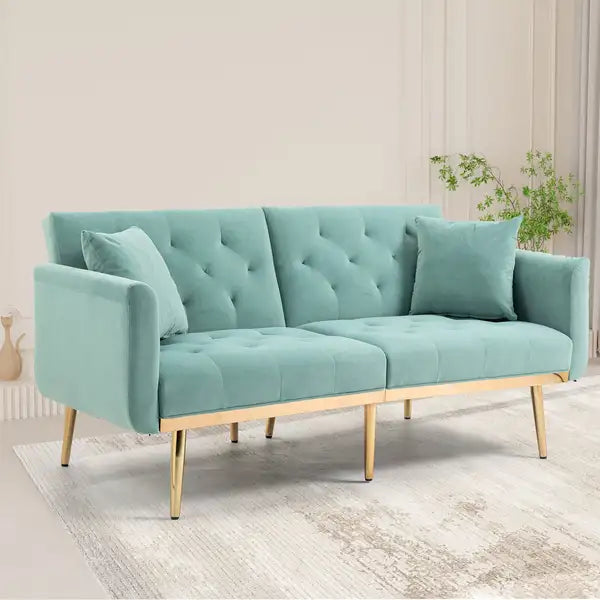 Velvet Loveseat Sofa with Metal Legs - COOLMORE