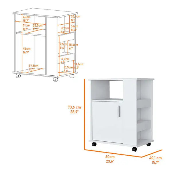 Clayton Kitchen Lower Microwave Cabinet - White - Minihomy