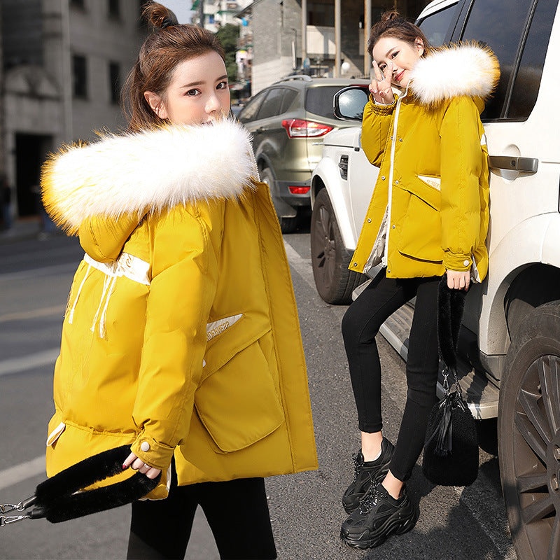 Down padded jacket women short cotton jacket