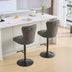 A&A Furniture Black Swivel Barstools, Adjustable Height 25-33", Tufted Back, Set of 2 - Minihomy