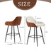 26" Mid-Century Leather Bar Stools Set of 2 - Counter Height Accent Chairs for Kitchen & Dining Room - Minihomy